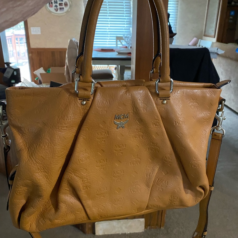MCM Visetos Leather Cross Shoulder Bag also referred to as the MCM Visetos Glam